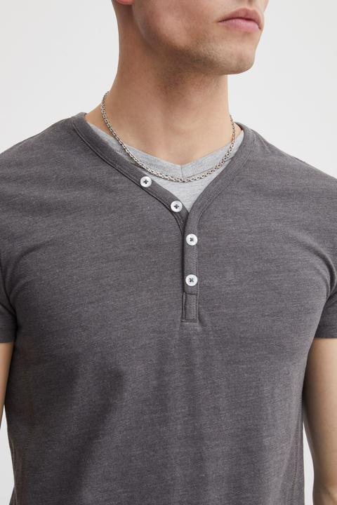 Image du produit Solid Dorian T-shirt À Manches Courtes Pour Homme Avec Col Grandad (L)