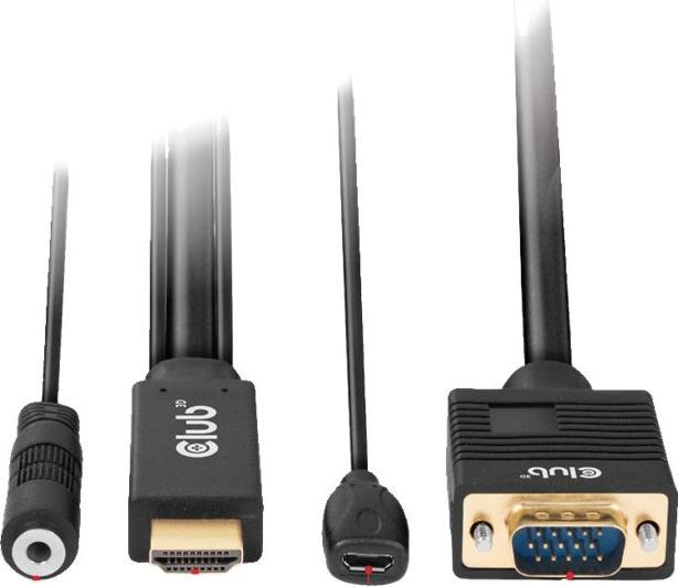 Actual product image Club 3D Club3D Cable HDMI+Micro USB Jack > VGA+ St/Bu (2 m, HDMI)
