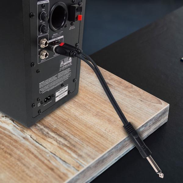 Produktbild keepdrum YC017 Y-Adapter 6,3mm Mono Klinke zu Stereo Cinch Stecker (0.25 m)