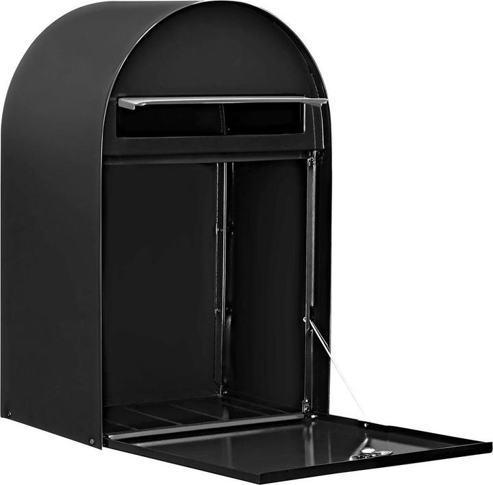 Produktbild Burg Wächter Briefkasten Stahl verzinkt BxHxT 475/300/222 mm Nordic 680 schwarz mit Öffnungsstopp