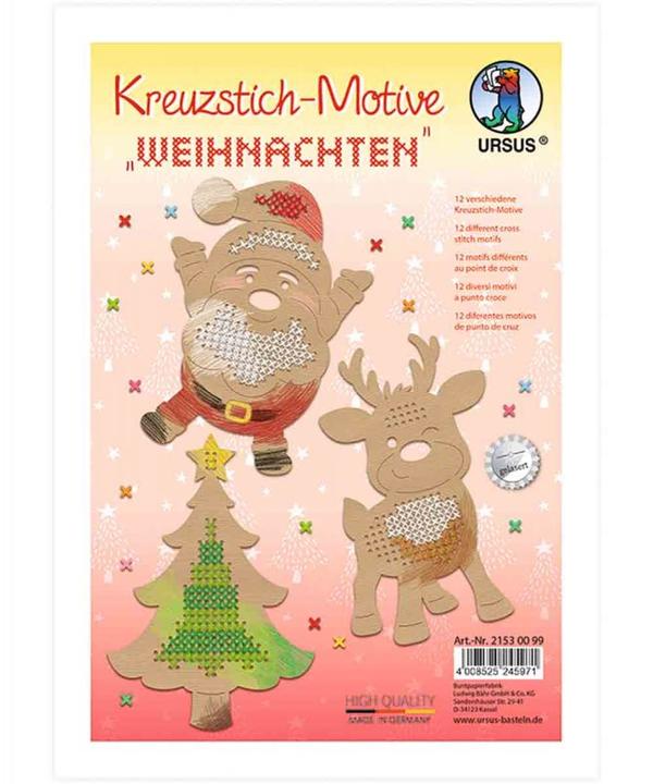 Produktbild Ursus Bastelset Kreuzstich-Motive Weihnachten 12 Stück