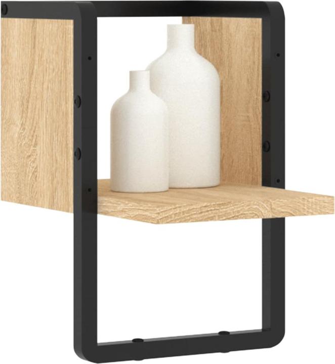 Immagine prodotto VidaXL Mensola a muro con barra Sonoma in rovere 20x25x30 cm, colore (20 x 25 x 30 cm)