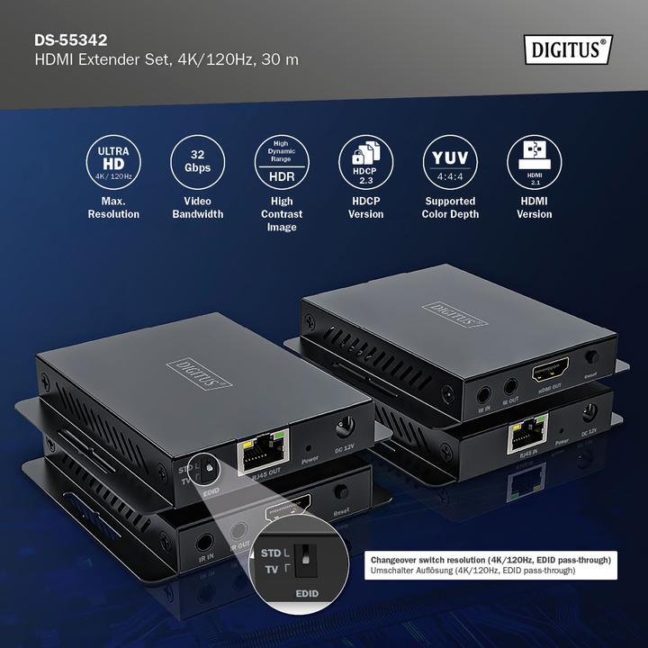 Produktbild Digitus HDMI Extender Set, 4K/120Hz, 40 m