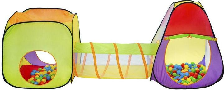 Image du produit tectake Tente de jeu pyramidale avec tunnel, 200 balles et sac.