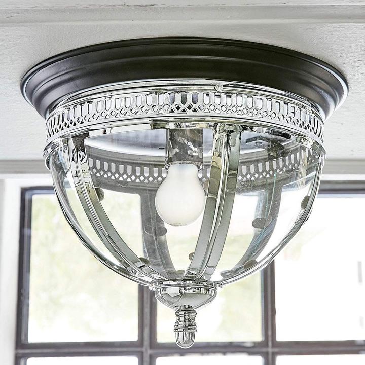 Image du produit Loberon Applique & plafonnier Toole argent/noir (E14)