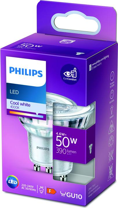 Productafbeelding Philips Spot (GU10, 4.60 W, 390 lm, 1 x, F)