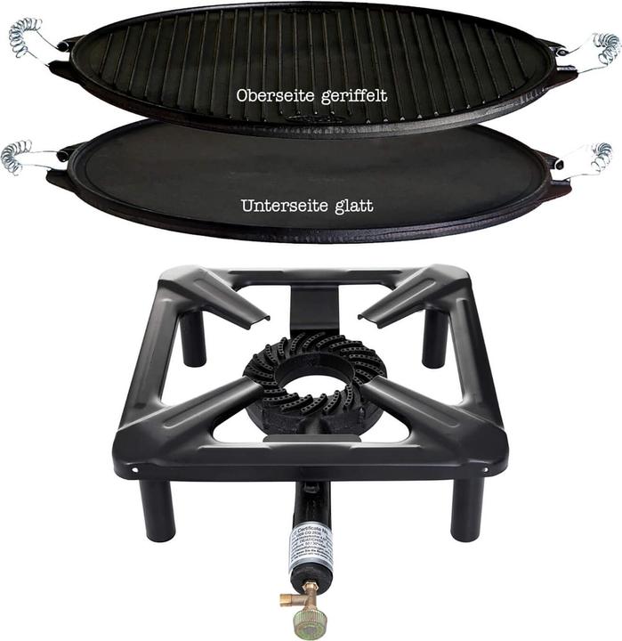 Produktbild All'Grill Hockerkocher-Set (klein) mit Gussgrillplatte light Ø 38 cm - ohne Zündsicherung