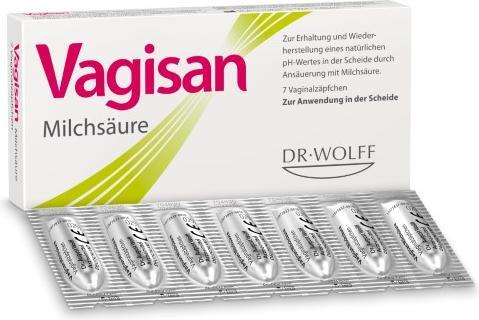 Actual product image Vagisan Lactic acid suppositories (Vaginal suppositories)