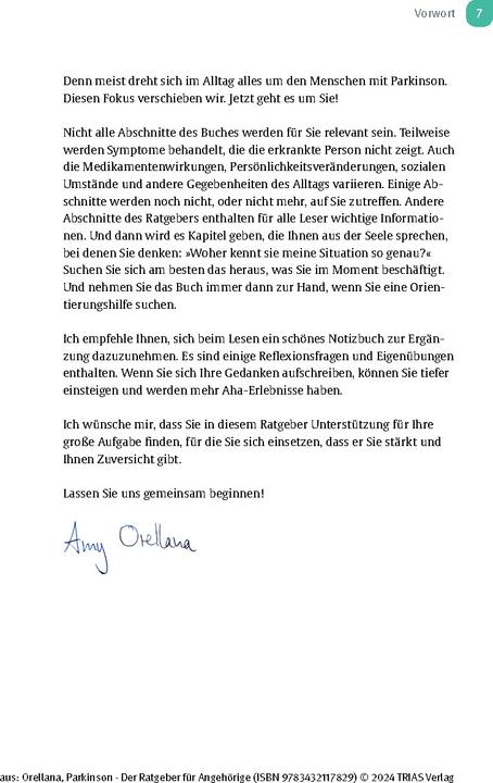 Produktbild Parkinson. Der Ratgeber für Angehörige (Deutsch, Amy Orellana, 2024)