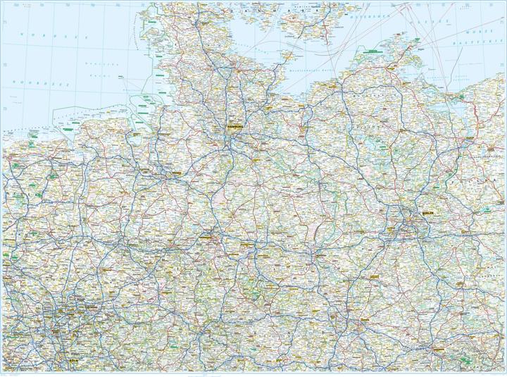 Actual product image Country map Germany North 1:500.000