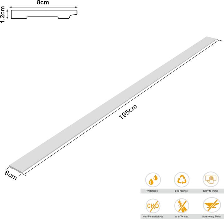 Actual product image Neu.Haus Skirting boards Coevorden 28er Set 195x8 cm White