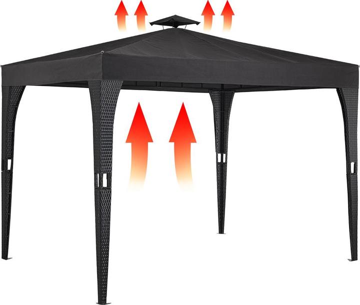 Image du produit Deuba Kiosque en poly rotin (300 cm, 300 cm)