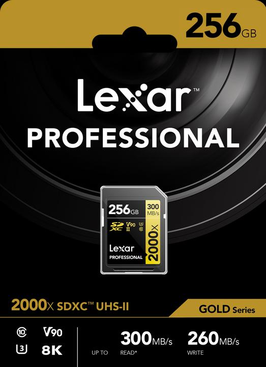 Produktbild Lexar Professional Gold Series (256 GB, SDXC, U3, UHS-II)