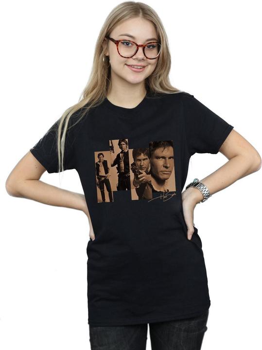 Actual product image Star Wars Womens/Ladies Han Solo Photoshoot Cotton Boyfriend T-Shirt (S)