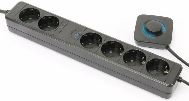 Actual product image Dayhome Power strip with foot switch SLK-F4-2/S, black (6 x, CEE 7/3)