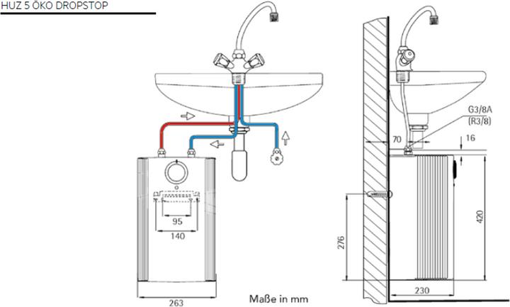 Produktbild AEG Haustechnik druckloser Kleinspeicher HUZ 5 Öko DropStop, Untertischboiler 5 Liter Niederdruck, mit ThermoStop