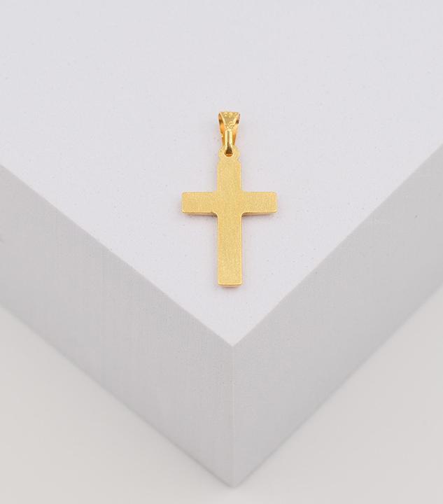 Actual product image Muau Pendant cross yellow gold 750, 25x12mm (750/18K yellow gold)