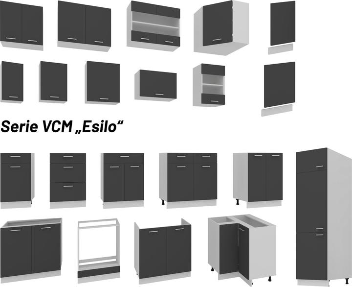 Immagine prodotto VCM Armadio da cucina Larghezza 50 cm Cassetto Base Armadio da cucina Mobili da cucina Esilo (50 x 46 x 82 cm)