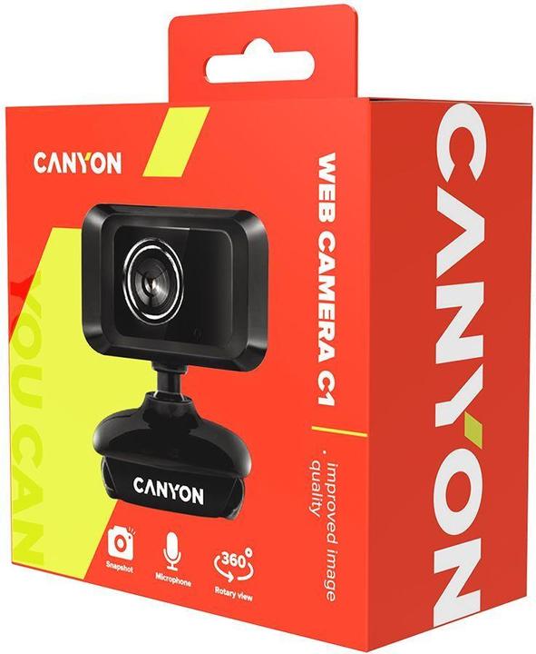 Image du produit Canyon CNE-CWC1 - 1,3 MP - 1600 x 1200 pixels - 30 ips - USB 2.0 - noir - clip/broche (1.30 Mpx)