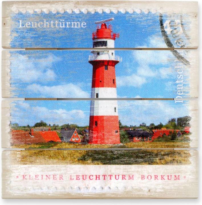 Produktbild Trenddeko Briefmarke vom Leuchtturm (40 x 41.5 cm)