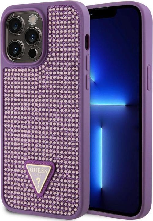 Image du produit Guess Rhinestones Triangle Métal Logo Case pour iPhone 15 Pro Max Violet (Apple iPhone 15 Pro Max)