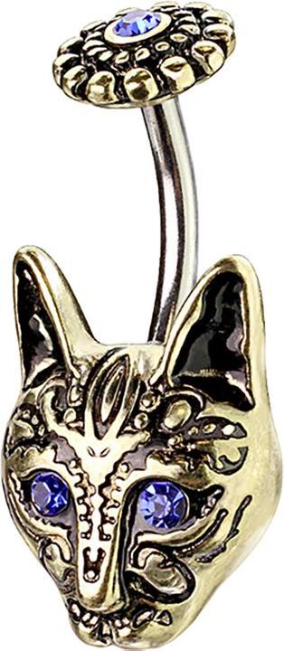 Actual product image Star Piercing Banana gold-plated tribal cat (Brass, Surgical steel 316L)