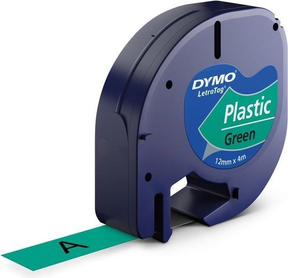 Produktbild Dymo Plastikband Schwarz auf Grün (1.20 cm, Grün, Schwarz)