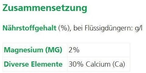 Nährwerte und Zutaten Hauert Gartenkalk mit Meeresalgen (8 kg)