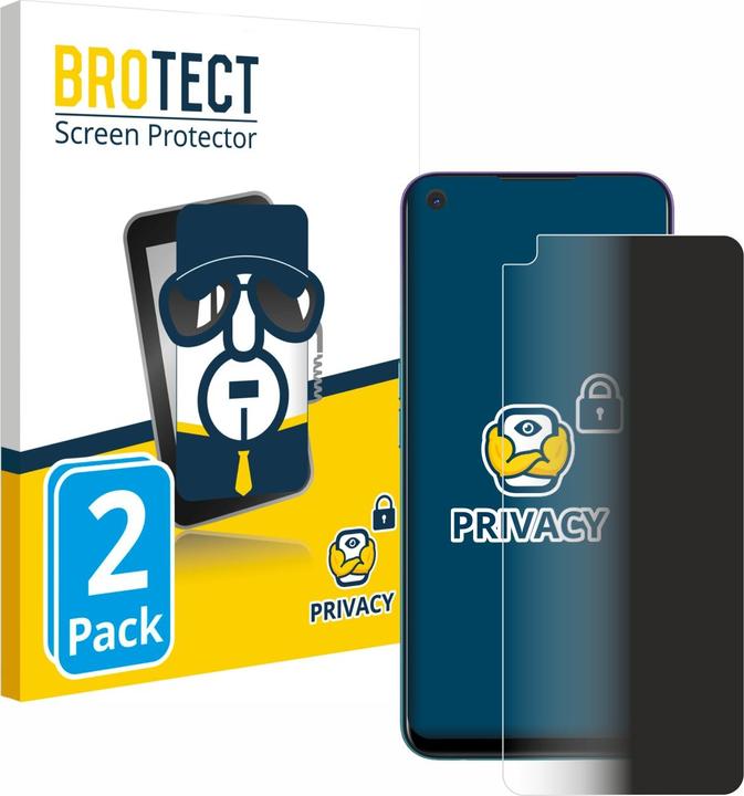 Productafbeelding BROTECT Anti-spionnetje privacyfolie Beschermfolie tegen blauw licht (2 Stuk, Oppo A72)