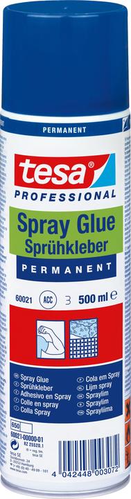 Actual product image tesa Spray adhesive PERMANENT, strong adhesive for spraying, 500ml can (475 g, 500 ml)