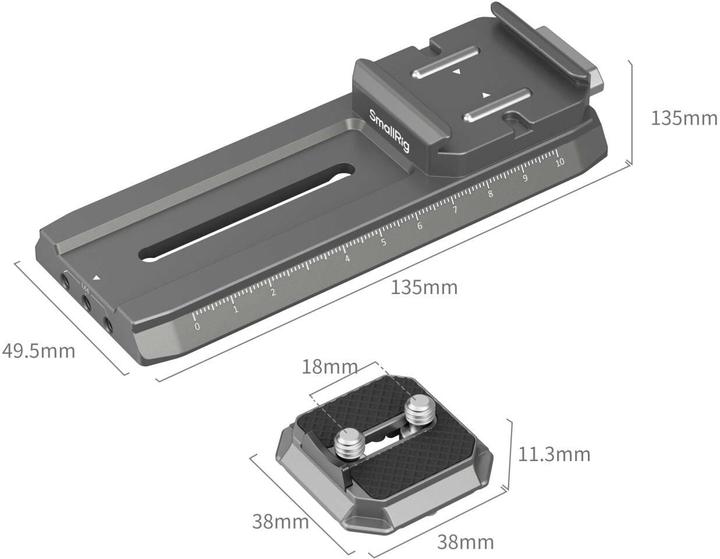 Actual product image SmallRig HawkLock H38 Manfrotto Quick Release Plate for DJI Stabilisers 4638 (Gimbal mounting plate)