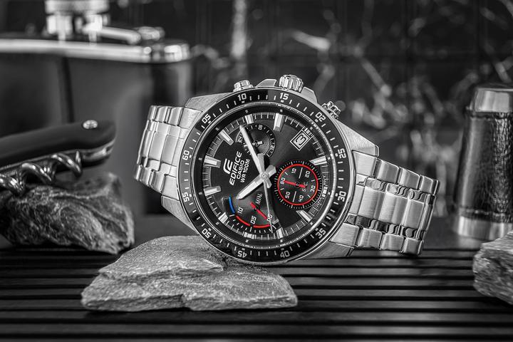 Actual product image Casio Edifice - EFV-540D-1AVUEF (Analogue wristwatch, Chronograph, 44 mm)
