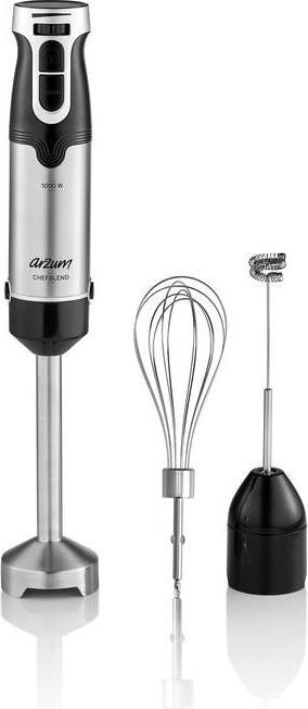 Image du produit Arzum AR1160 Mixeur plongeant 1000W Réglage de la vitesse en continu Noir, Inox