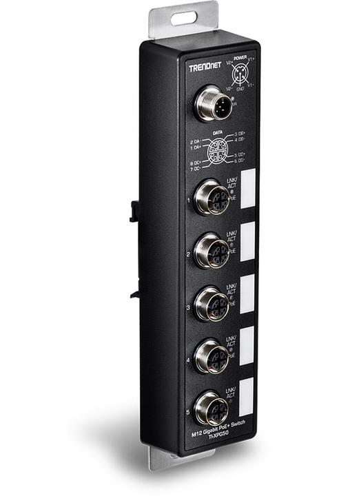 Produktbild Trendnet TI-XPG50 PoE+ Railway Switch 5-Port Industrial EN50155 M12 Gigabit (5 Ports)