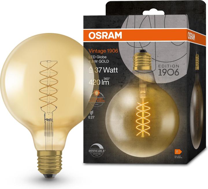 Produktbild Osram Vintage 1906 (E27, 4.80 W, 420 lm, 1 x, F)