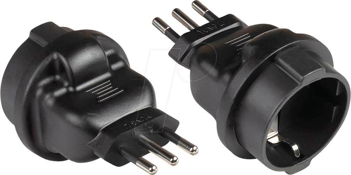 Good Connections Stromadapter Italien Netz-Stecker Typ L (CEI 23-16, gerade) an Schutzkontakt-Buchse Typ F (CEE 7/3