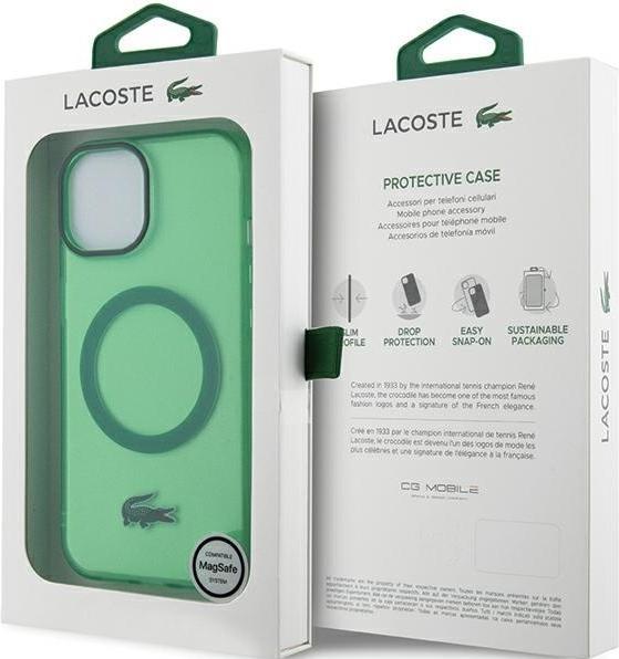Produktbild Lacoste LCHMP15SULON iPhone 15 6.1" zielony/green hardcase Transparent MagSafe (Apple iPhone 13, Apple iPhone 15)