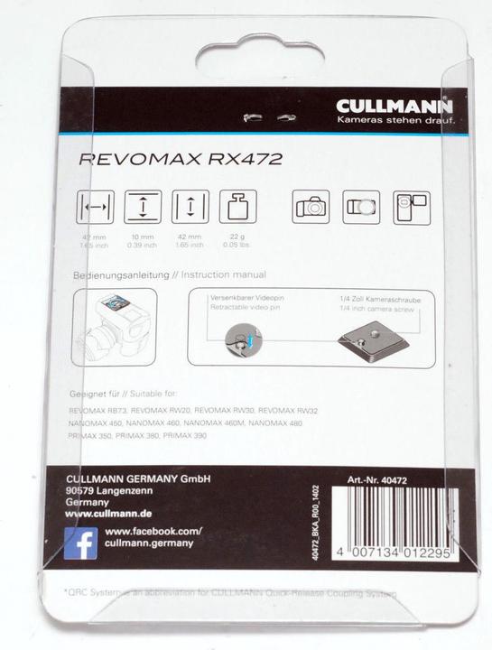 Productafbeelding Cullmann Revomax RX472 (Statief snelkoppelingsplaat)