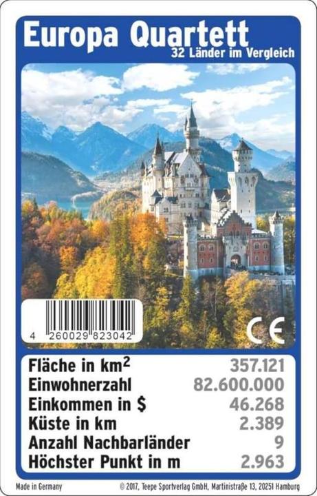 Produktbild ASS Altenburg 22182491 - Europa-Quartett - Kartenspiel, für 2-4 Spieler, ab 4 Jahren (DE-Ausgabe) (Deutsch)