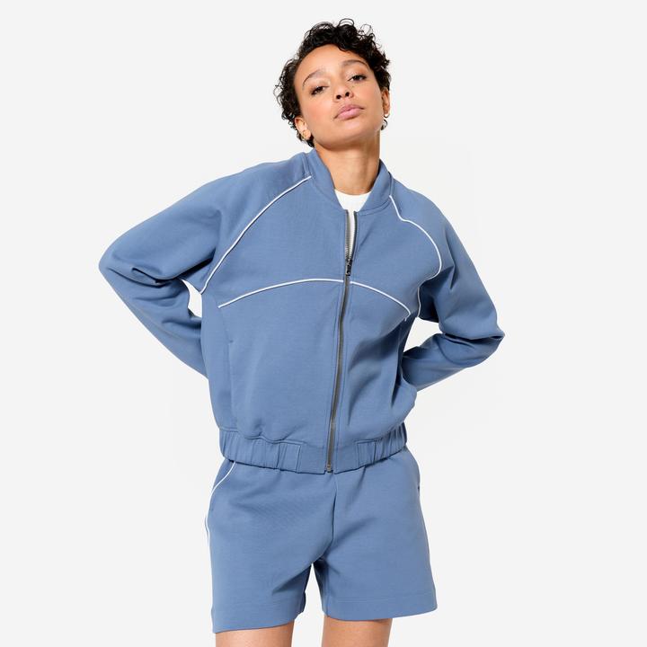 Immagine prodotto Domyos Bomberjacke mit Reissverschluss Damen blau mit weiss (XXL)