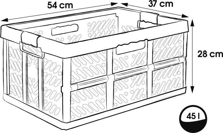 Actual product image keeeper Folding Box Professional (54 x 37 x 28 cm, 45 l)