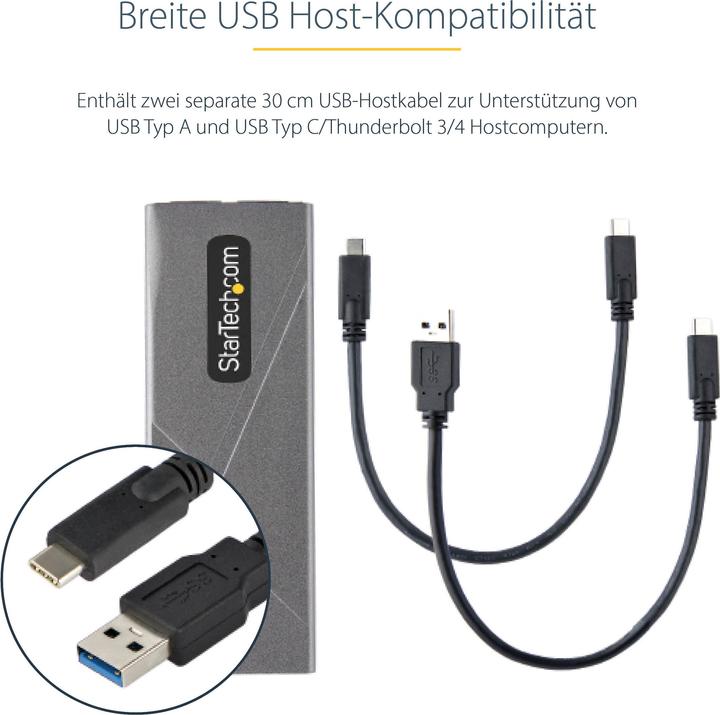 Image du produit StarTech com USB-C 10Gbps to M.2 NVMe or M.2 SATA SSD Enclosure - Tool-free External M.2 PCIe/SATA N (M.2)
