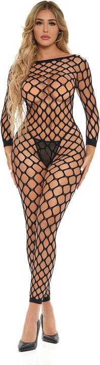 Image du produit Pink Lipstick Lingerie Swipe Right Crotchless Bodystocking One Size Black (Taille unique)