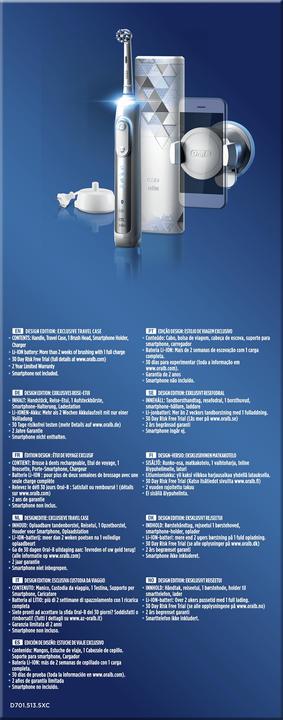 Produktbild Oral-B Genius 8500 Design Edition Elektrische Zahnbürste, Positionserkennung, Reise-Etui, Weiss/Silber (Oszillierende Zahnbürste)