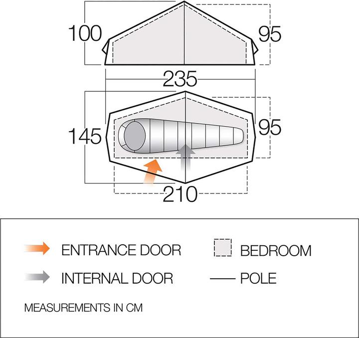 Image du produit Vango F10 Hélium UL 1 (Tente tunnel, 1.20 kg, 1 personne)