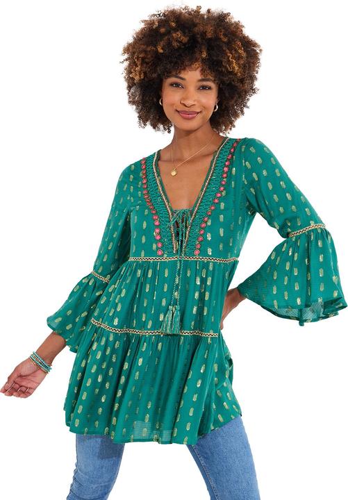 Actual product image Joe Browns Tiered Beaded Boho Mini Dress (36)