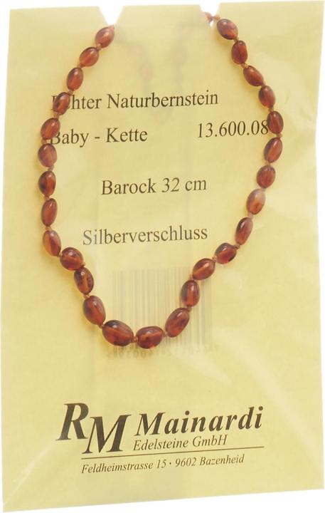 Mainardi Natur Bernstein 32cm Barock Silberverschl Bernsteinkette