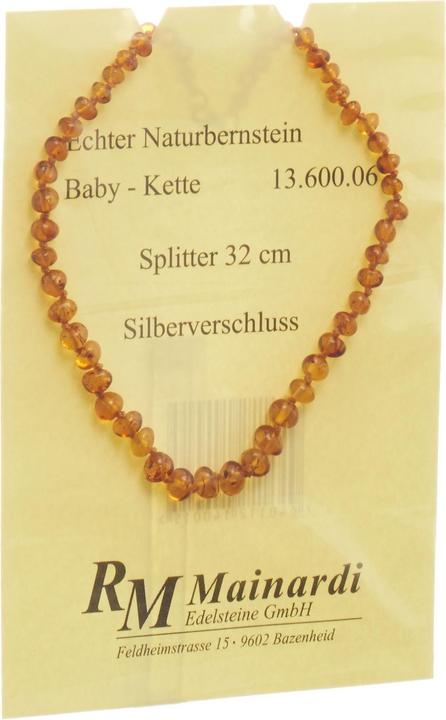 Mainardi Natur Bernstein 32cm Splitt Silberverschl Bernsteinkette