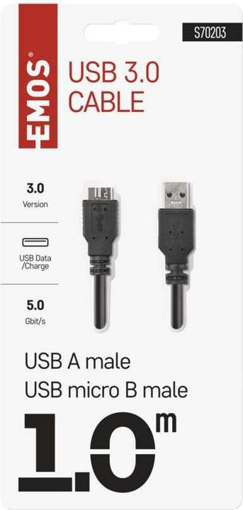 Produktbild Emos USB Kabel 3.0 A Stecker – Micro B Stecker 1m (1 m, USB 3.0)