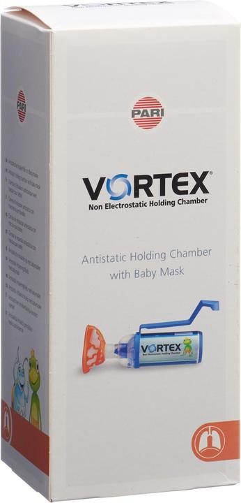 Actual product image PARI antistatic primary chamber with baby mask beetle (0-2 years) and one-hand operating aid